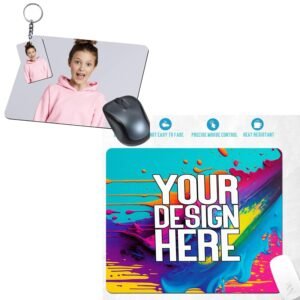 GiftNFeel Premium Mousepad (Set of 2) with Personalized Keychain
